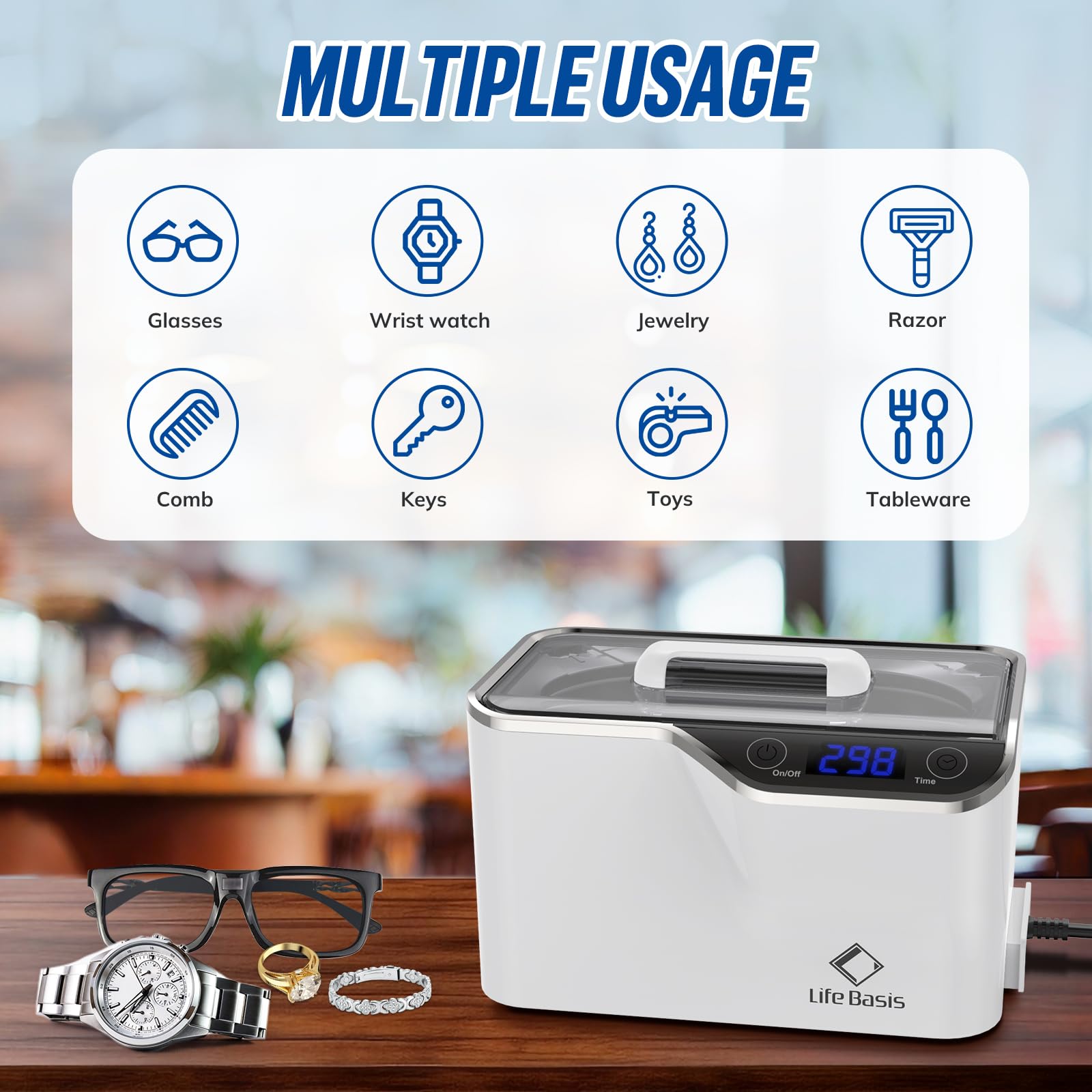 LifeBasis Ultrasonic Jewelry Cleaner